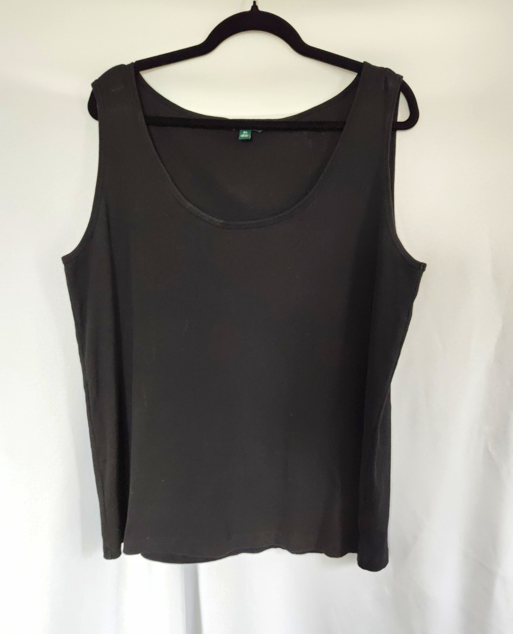 Lauren Ralph Lauren Women's 2X Black Cotton Knit Scoop Neck Sleeveless Tank Top